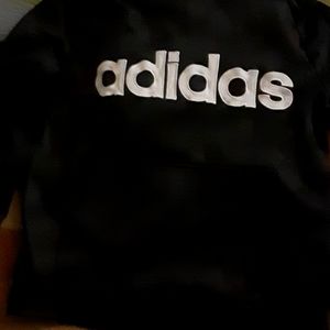 Childs Adidas sweatshirt w/hoodie black large 14-16